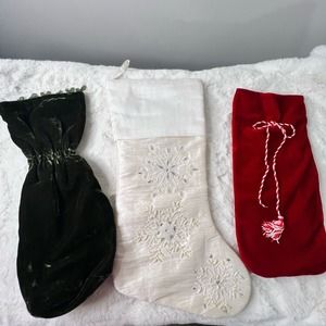 3 Piece Holiday Stocking & Wine Bottle Carrier Bundle